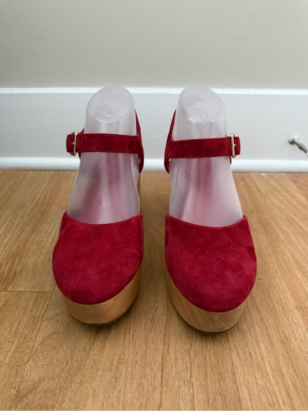 Charlotte Stone - Suede Sal Clog Heels - Red - Picture 2 of 8